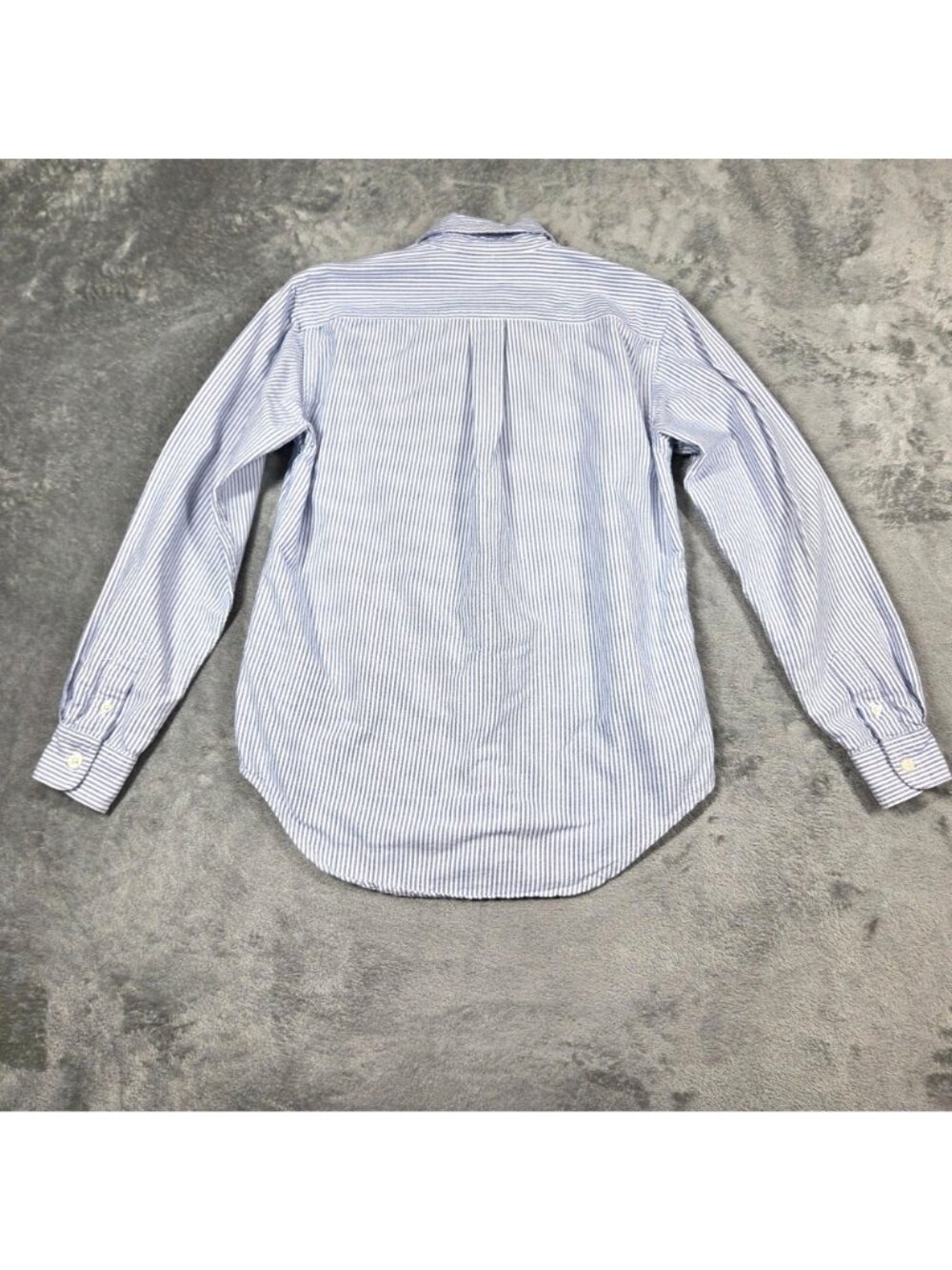 Vintage Lauren Ralph Lauren Top 2 Petite Blue Stripe Crest Logo Oxford Button Up - Picture 5 of 7